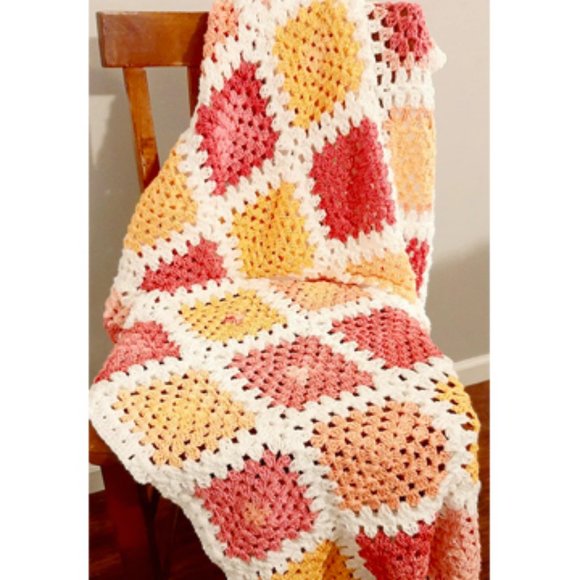 Other - Rainbow Sherbet Patchwork Crochet Blanket